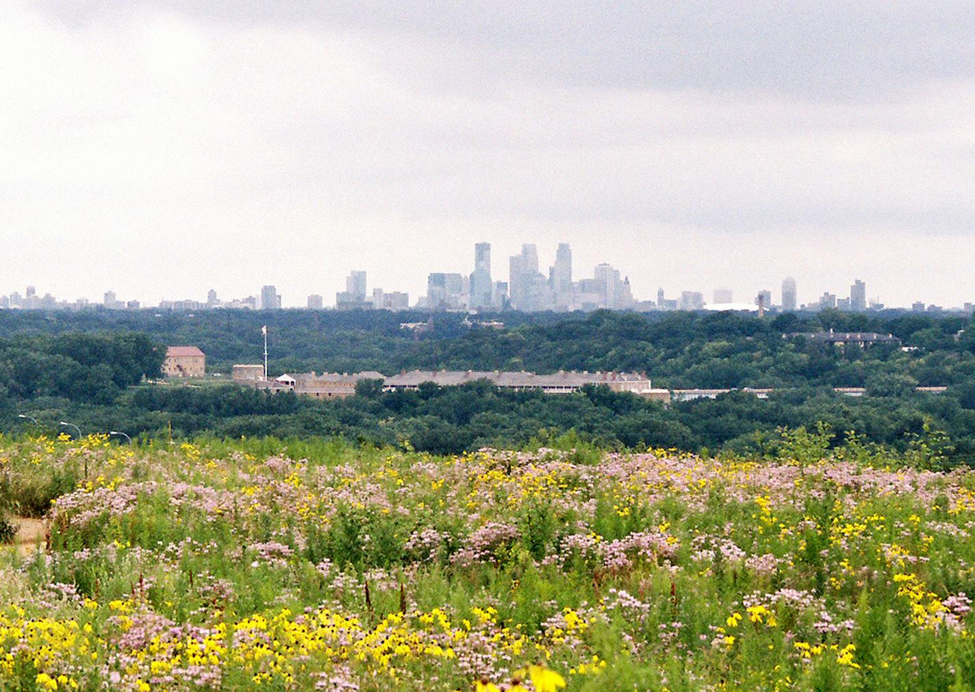 photo from the Pilot Knob pocket guide, showing the view toward downtown Minneapolis. Photo Bruce White