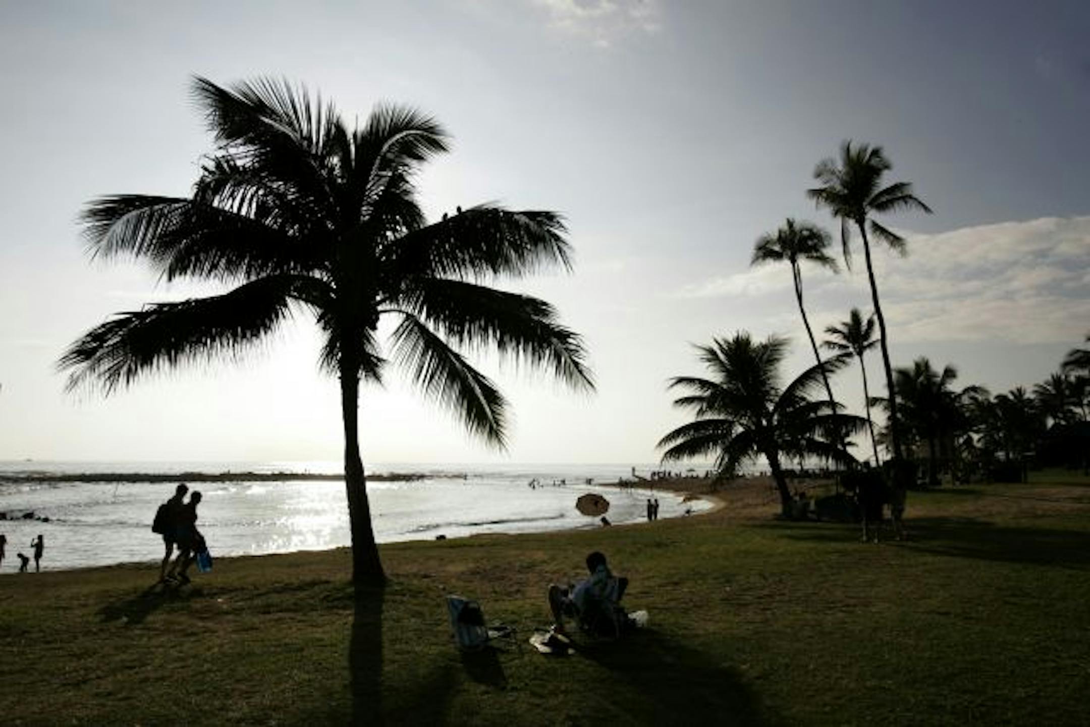 Poipu Beach Park on the island of Kaui offers a nice place to take the kids for a day of swimming.