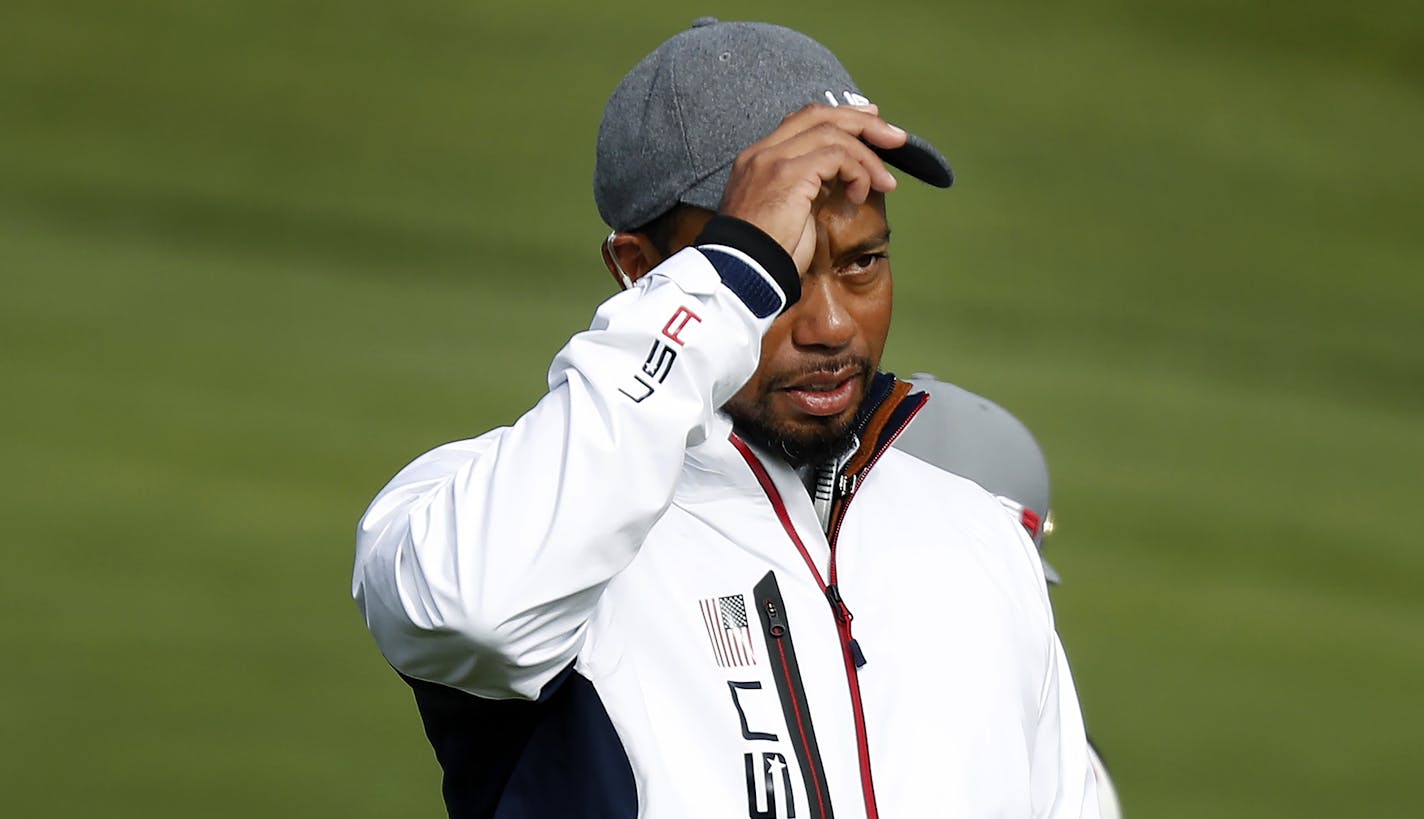 Team USA vice captain Tiger Woods at the Ryder Cup - Hazeltine National Golf Club. ] CARLOS GONZALEZ cgonzalez@startribune.com - September 30, 2016, Chaska, MN, Hazeltine National Golf Club, 2016 Ryder Cup