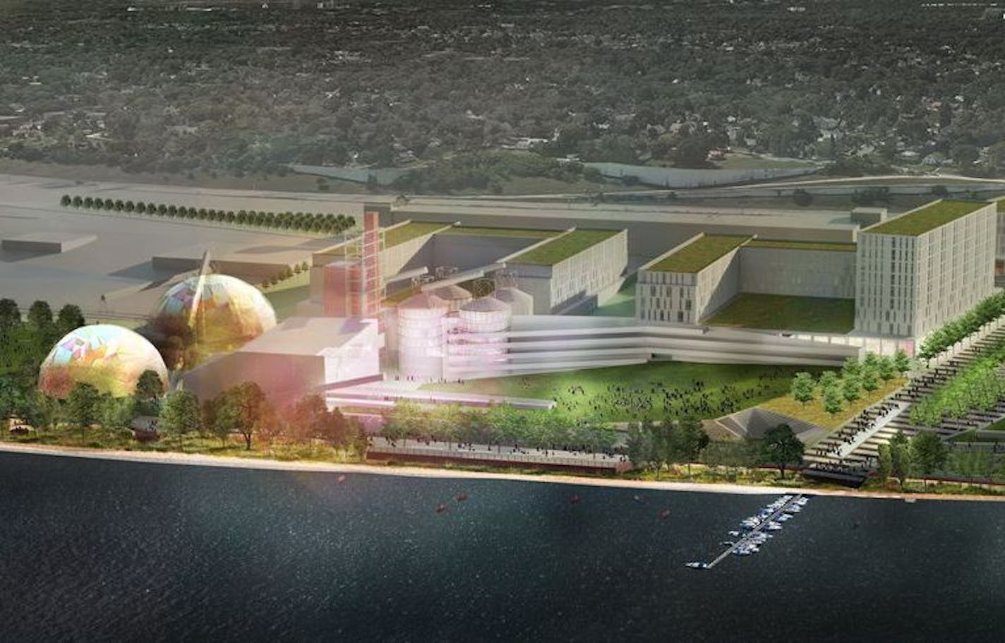 One of the designs proposed for the outdoor performance venue at the Upper Harbor Terminal site in north Minneapolis.