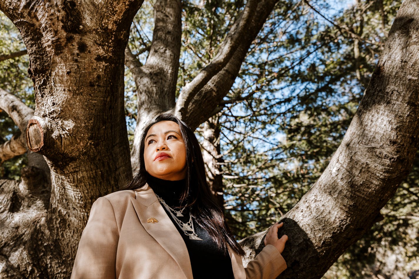 Sheng Thao, the mayor-elect of Oakland, Calif., at Joaquin Miller Park in Oakland on Nov. 29, 2022. Thao, the daughter of refugees, will become the most prominent Hmong American politician when she leads the California city of 440,000 residents. (Carolyn Fong/The New York Times)