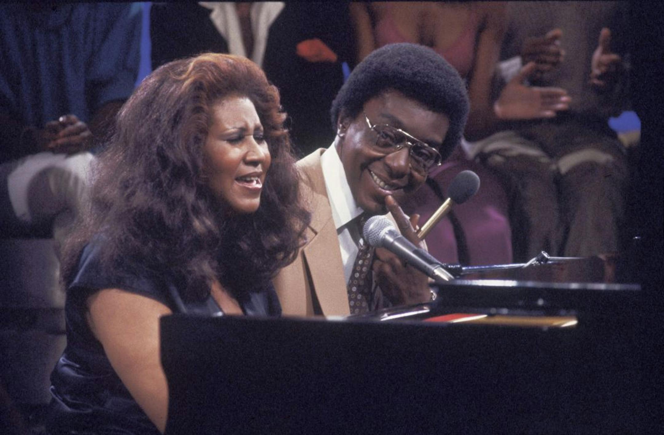 Don Cornelius, the creator and host of "Soul Train," with Aretha Franklin on the show in 1979.