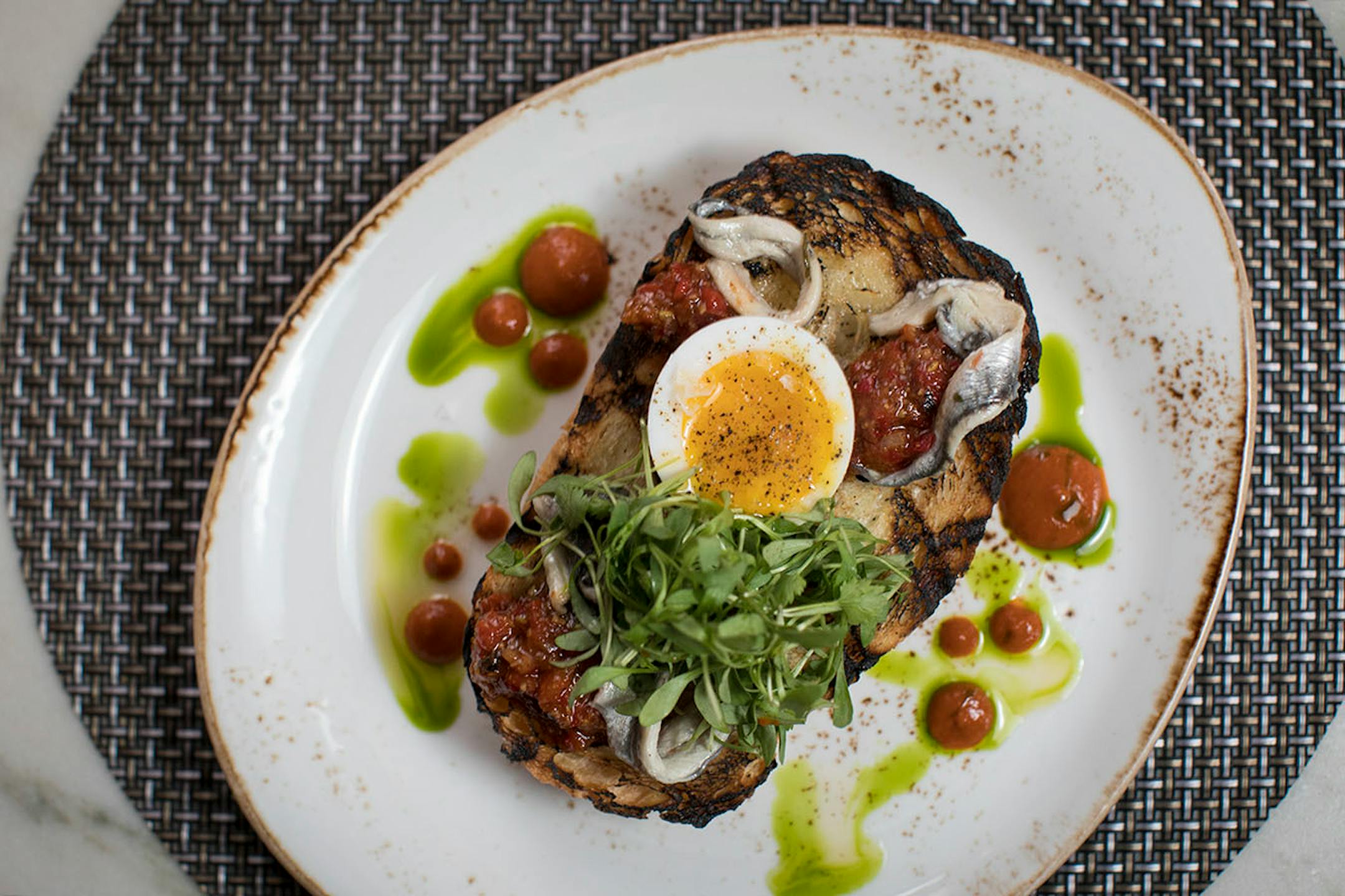 Boquerone and soft egg tartine at Bardo on Thursday, January 11, 2018, in Minneapolis, Minn.