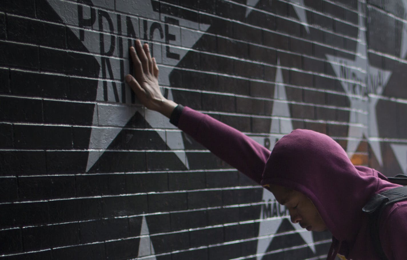 Terrance May, a musician with the name May Millions, was devastated as he visited a memorial set up for Prince at his star at First Avenue on Thursday, April 21, 2016.