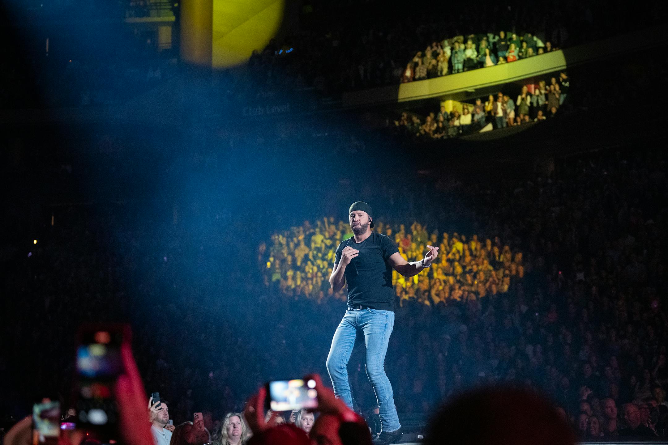 Luke Bryan performs at the Xcel Energy Center in St. Paul, Minn., on Saturday, Oct. 14, 2023.