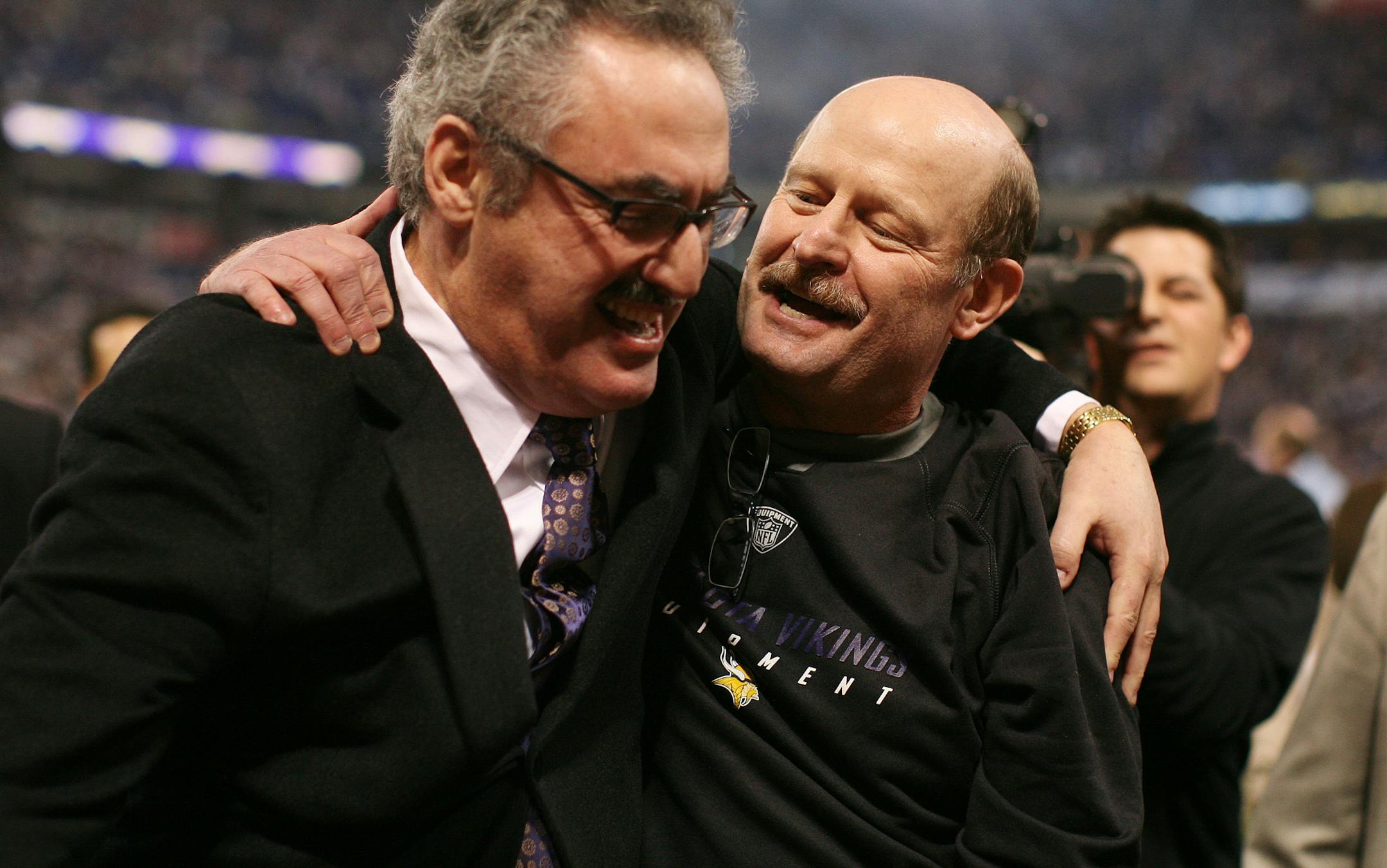 Vikings owner Ziggy Wilf and head coach Brad Childress.