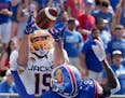 Wide receiver Jake Wieneke of Maple Grove has 43 touchdown catches at South Dakota State. (AP Photo by Charlie Riedel).