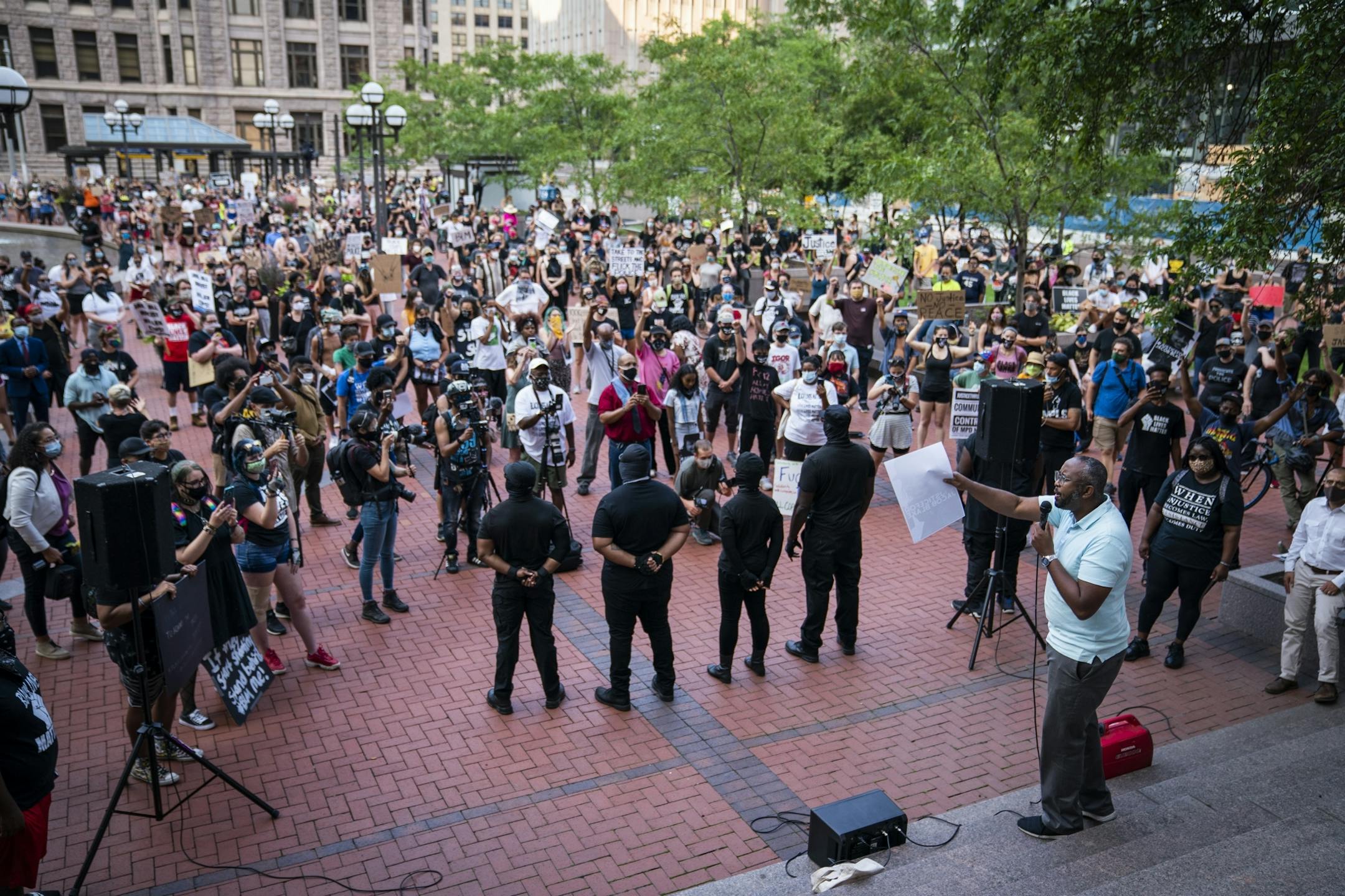 CAIR Minnesota executive director Jaylani Hussein spoke during the rally.