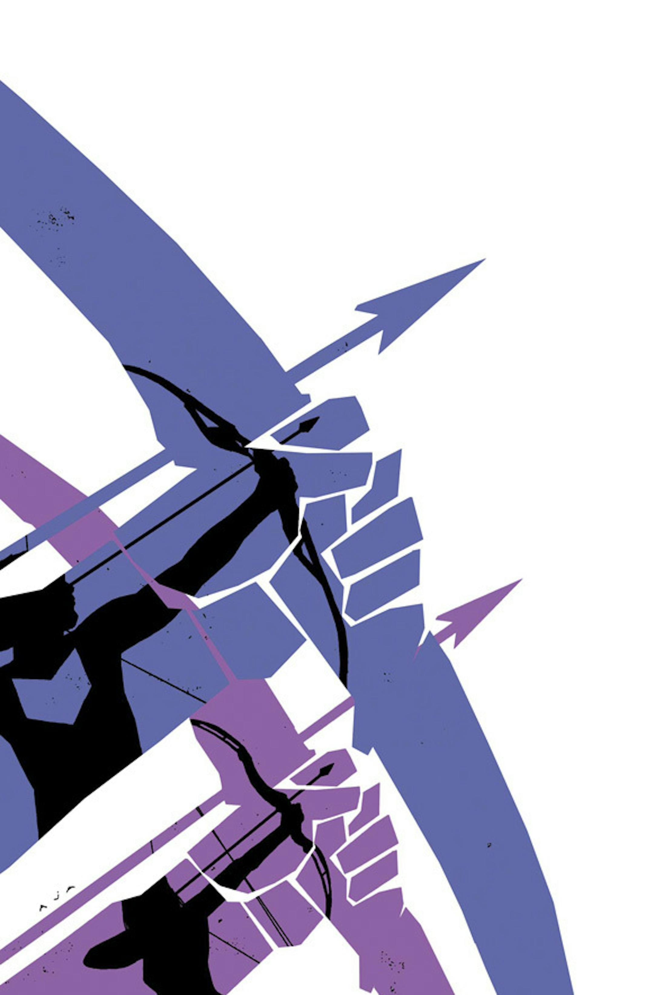 SH13D154COMICS April 16, 2013 -- Covers for the new "Hawkeye" series are sometimes arty designs instead of representational, like this cover from "Hawkeye" No. 3. (SHNS photo courtesy Marvel Entertainment)