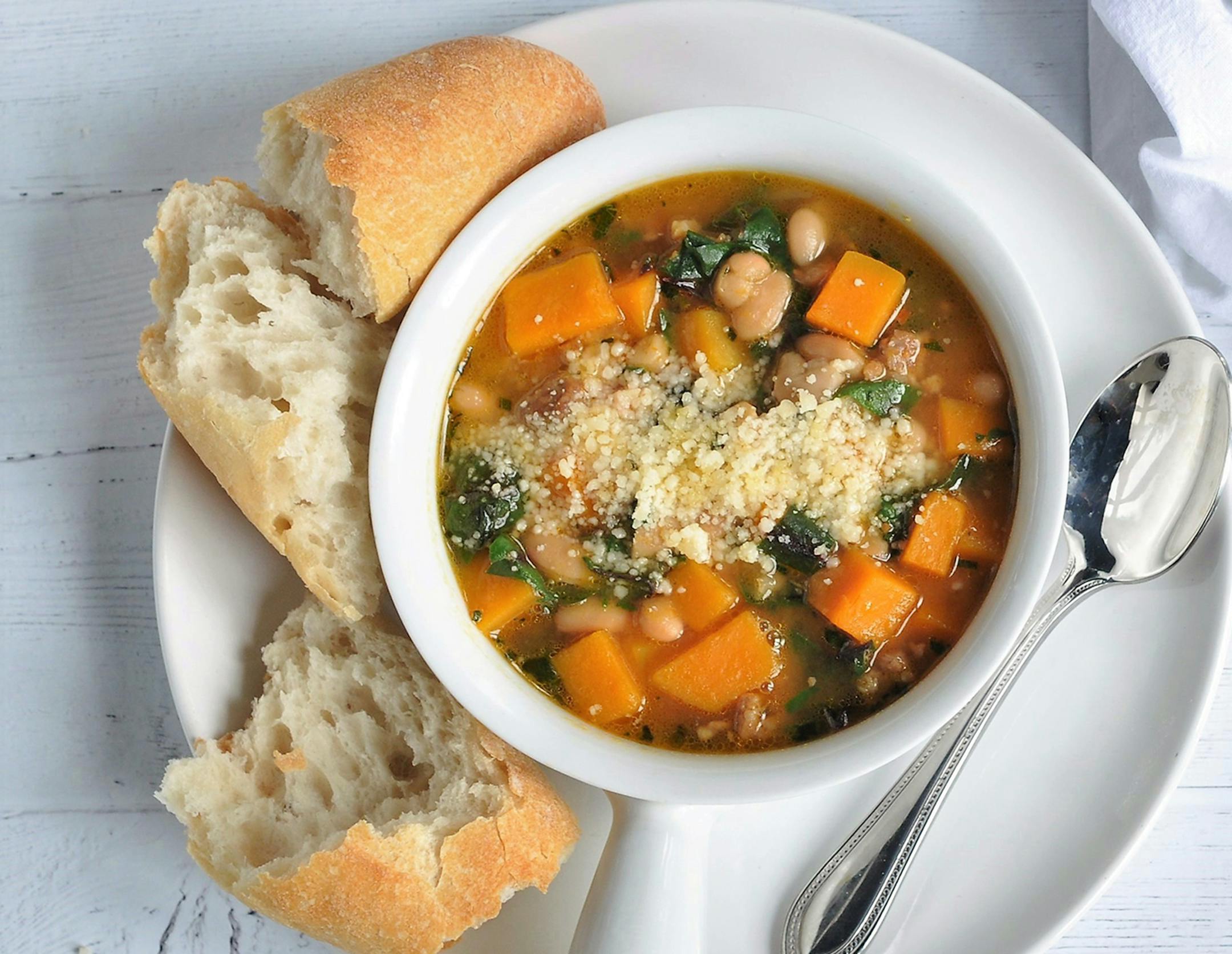 Meredith Deeds, Special to the Star Tribune Butternut Squash, Sausage and White Bean Soup
