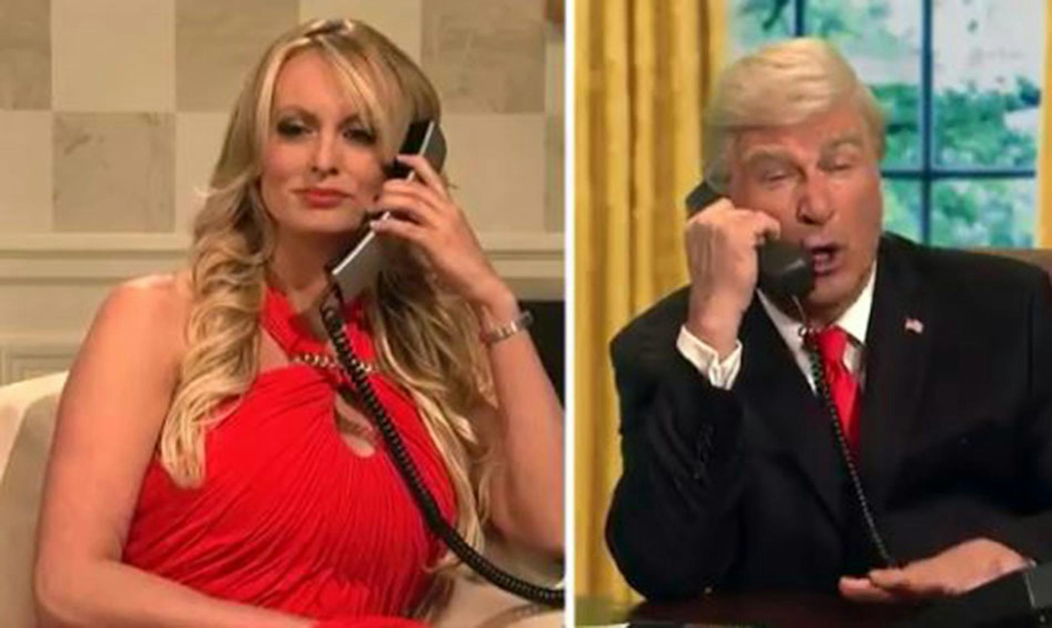 Stormy Daniels joined Alec Baldwin's Donald Trump in a star-studded opening skit on "Saturday Night Live."