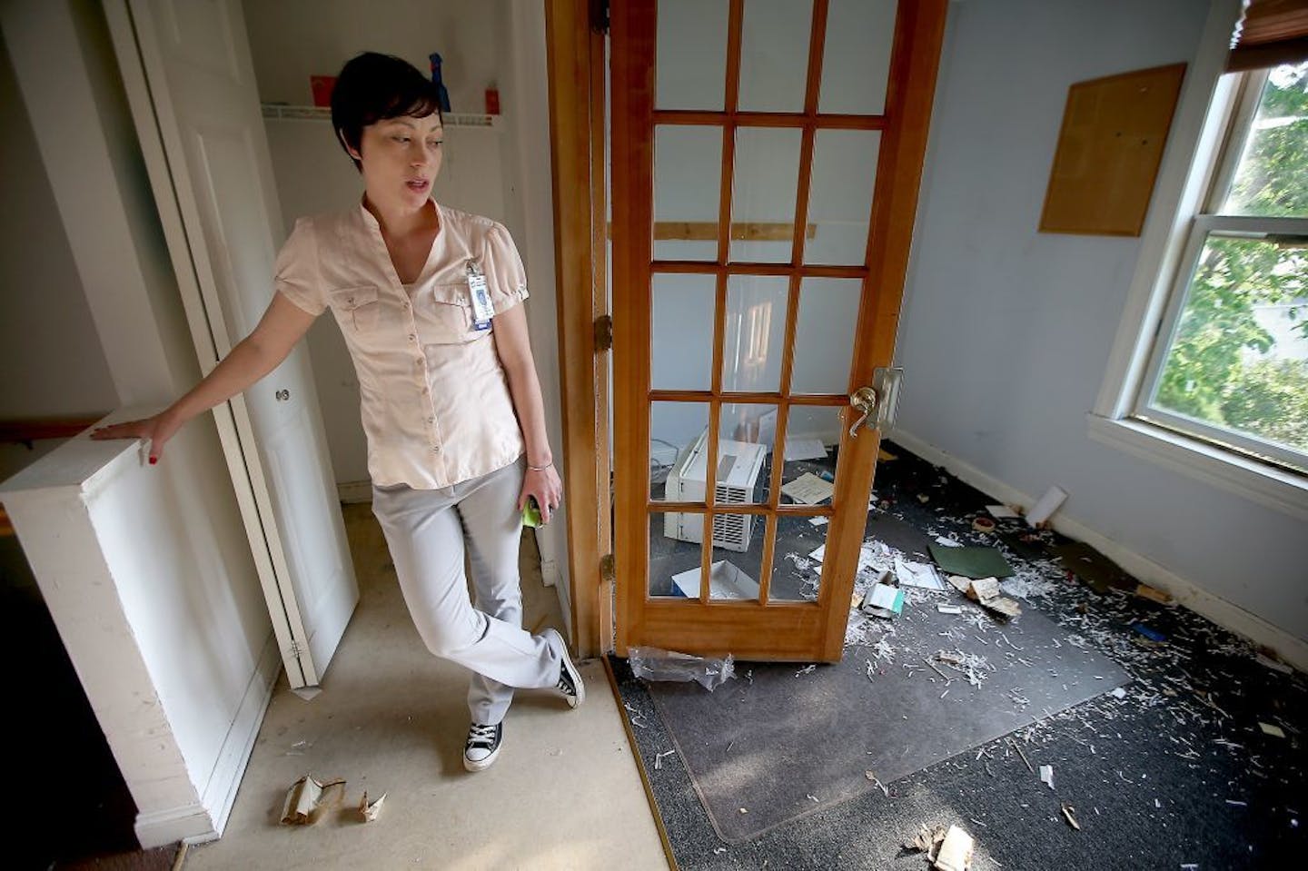 Megen Cullen, senior director of psychiatry at Hennepin County Medical Center (HCMC), gave a walking tour of a building (now empty) that HCMC plans to convert into transitional housing for the mentally ill, Friday, June 10, 2016 in Minneapolis, MN.