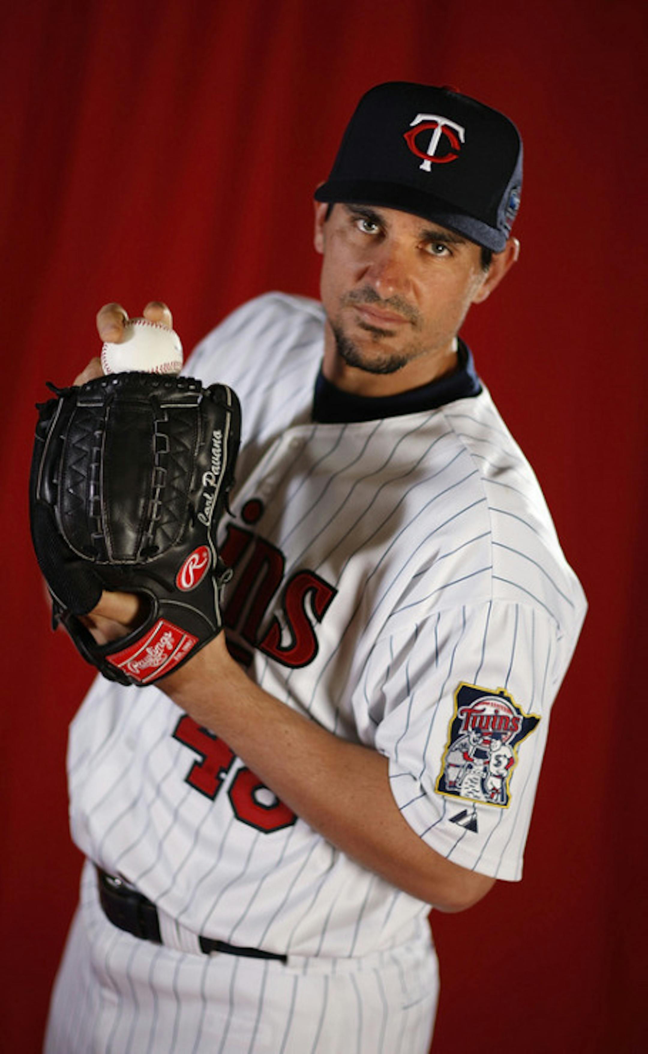 FT. MYERS, FL - MARCH 01:  Carl Pavano #48 of the Minnesota Twins poses during photo day at Hammond Stadium on March 1, 2010 in Ft. Myers, Florida.  (Photo by Gregory Shamus/Getty Images)