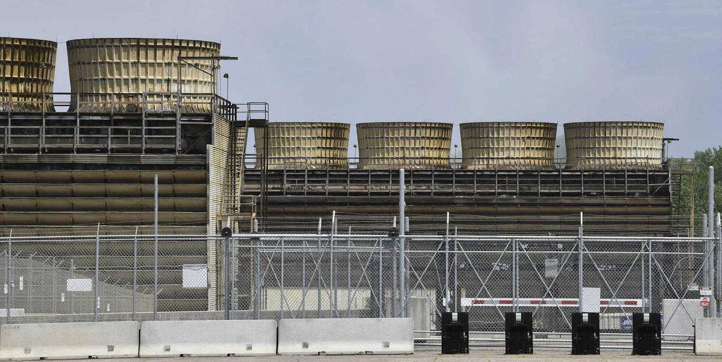 A portion of Xcel Energy's Monticello Nuclear Generating Plant is pictured Thursday, July 18, 2019. (Dave Schwarz/The St. Cloud Times via AP)