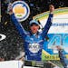 Kevin Harvick celebrated his seventh victory of the NASCAR Cup season, winning Sunday at Michigan International Speedway in Brooklyn, Mich.
