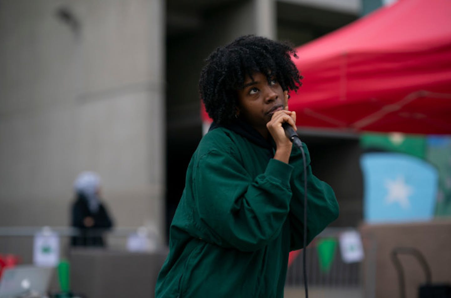 Dua Saleh performing outside the Cedar Cultural Center in 2018. / Jeff Wheeler, Star Tribune