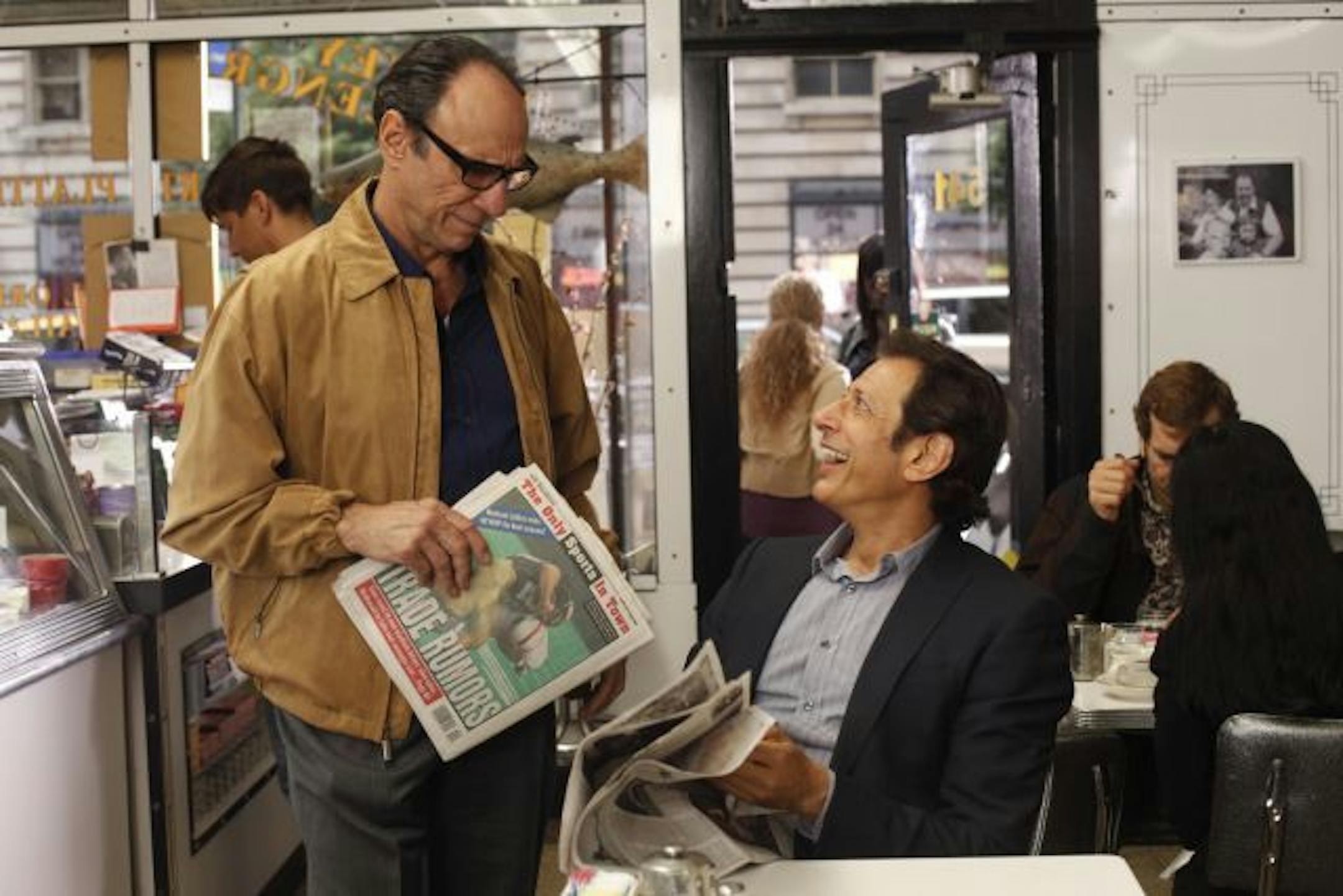 LAW & ORDER CRIMINAL INTENT E09016 "Three In One"Shoot date 05/17/2010Scene 53 (Int) Jewish Deli"Lox sound good"F. Murray Abraham (Dr. Nichols)Jeff Goldblum (Det. Zachary Nichols)USA Network Photo: WILL HART