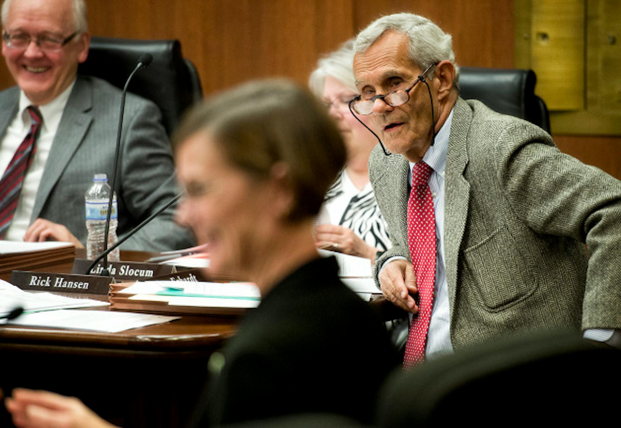 Rep. Ron Erhardt, D- Edina, offered Edina as a possible relocation destination for the Mayo Clinic because of its three golf courses and large number of doctors.    The House Tax Committee discusses expansion plans of the Mayo Clinic as a destination medical center. Wednesday, April 10, 2013       ]   GLEN STUBBE * gstubbe@startribune.com