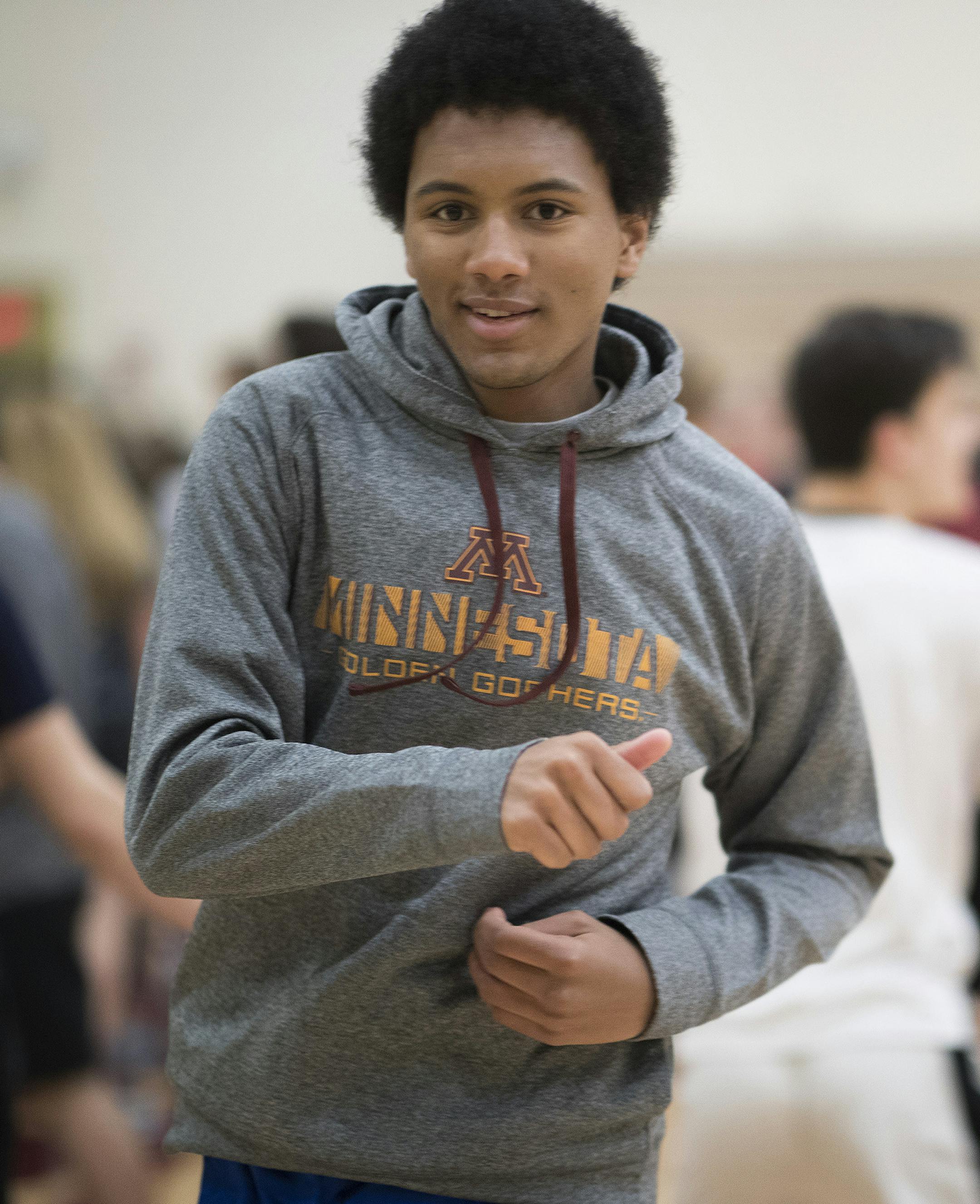 Maple Grove track junior Sawyer French who suffered a stroke during cross-country season and is working his way back into competition Thursday April19, 2018 in Maple Grove, MN. JERRY HOLT &#xef; jerry.holt@startribune.com
