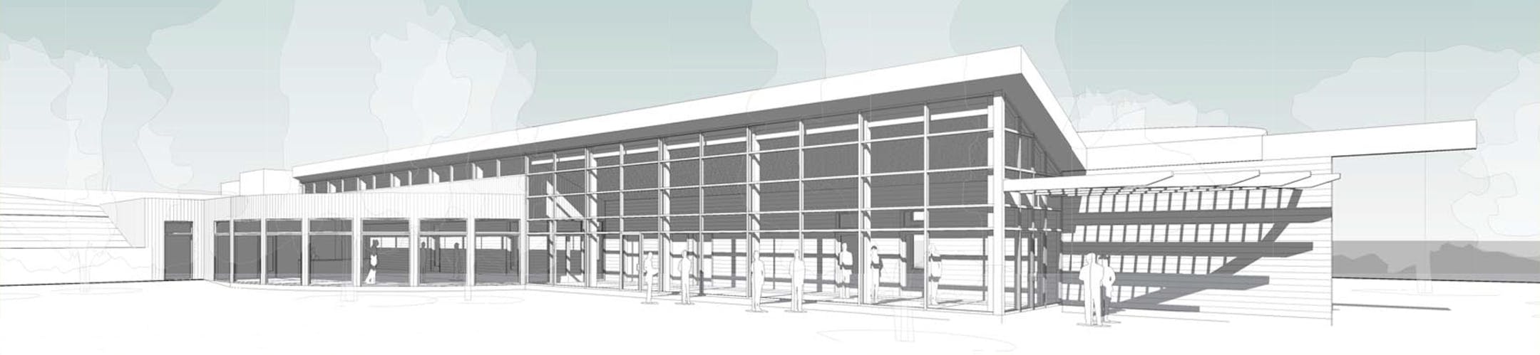 Springbrook Nature Center building improvements, spring 2015. north view main entrance