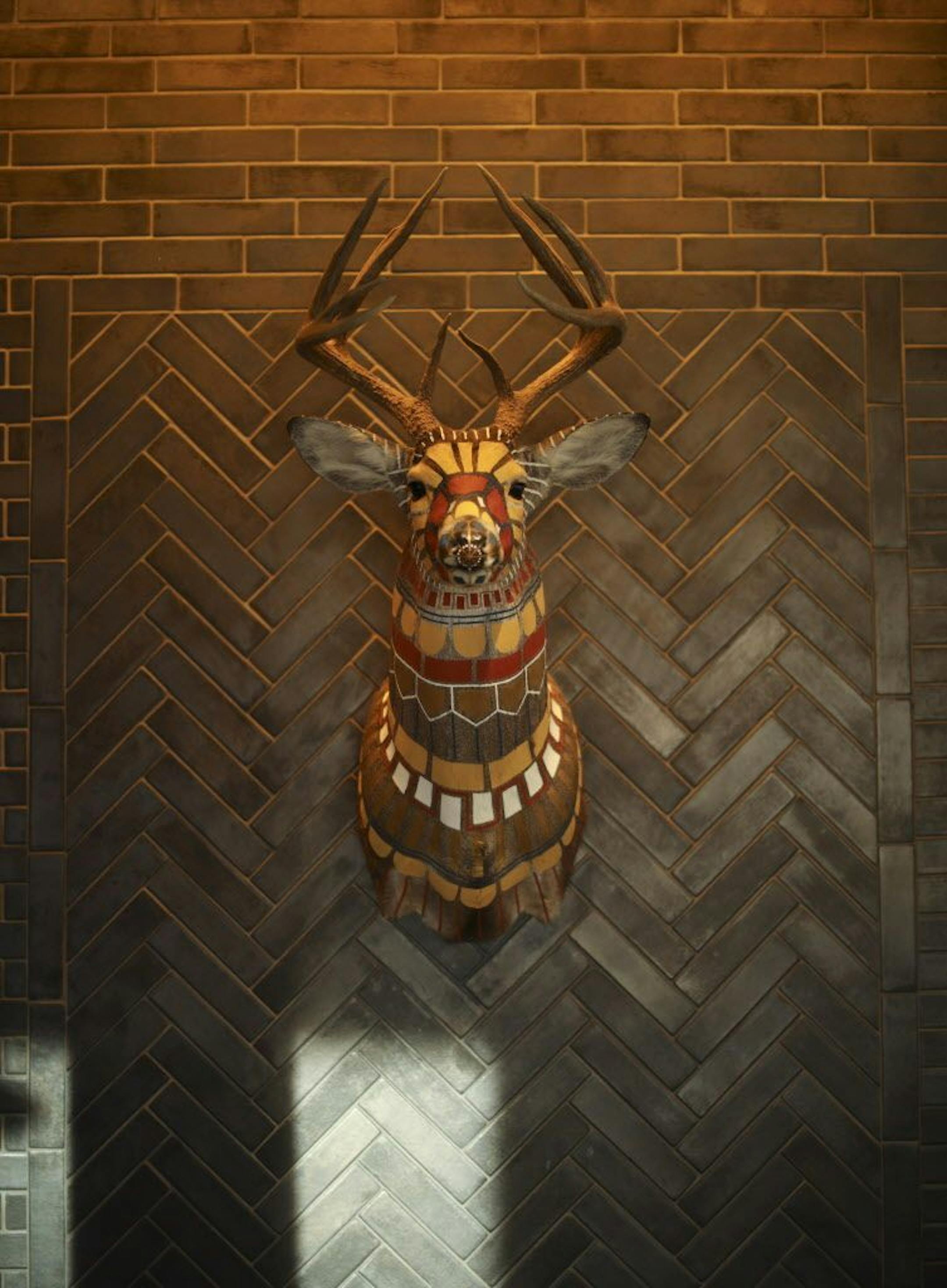 Probably the most Instagramed item in the Hewing Hotel, a painted deer mount that's behind the bar.