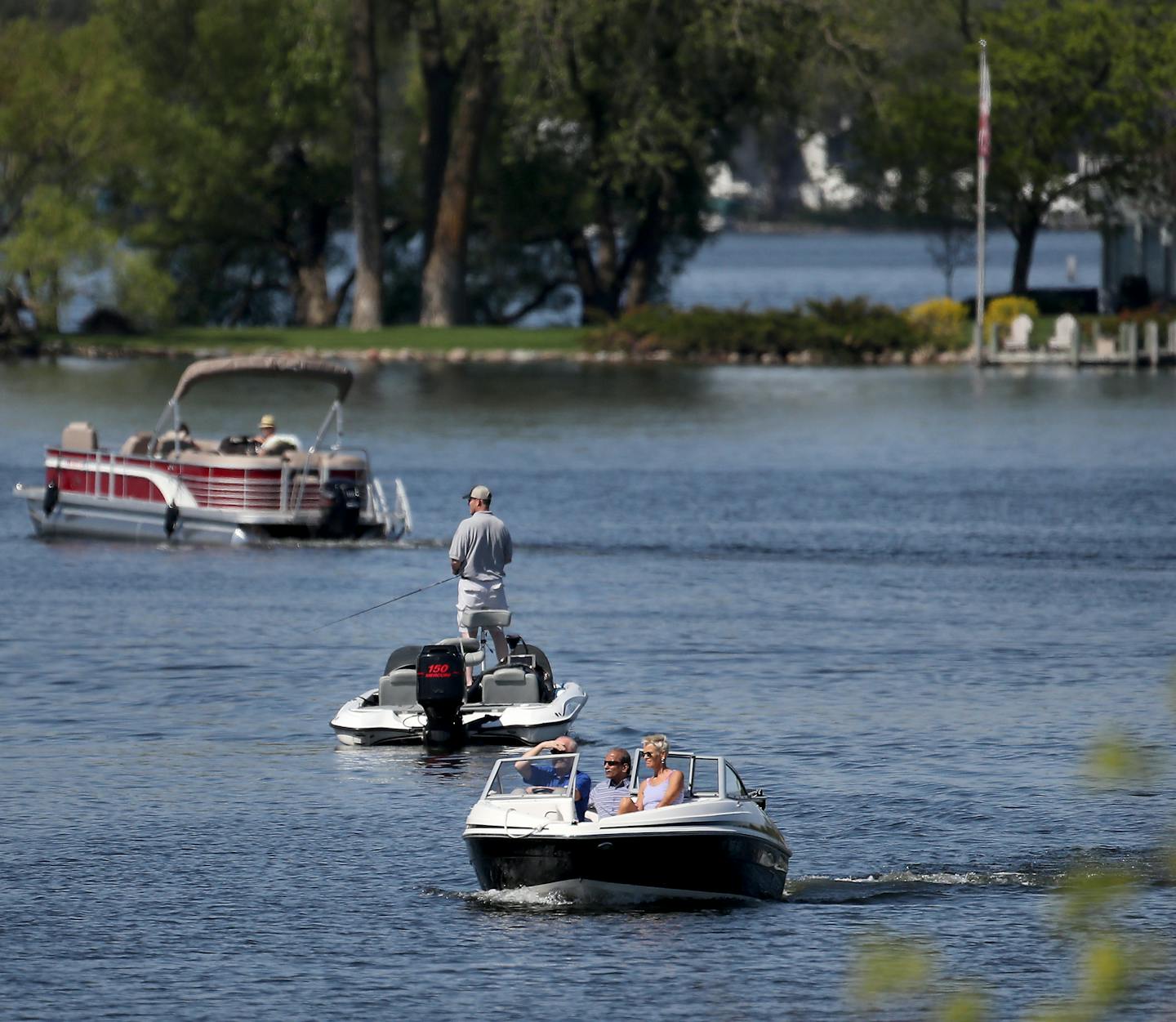 Boaters share the waters of Lake Minnetonka near Lord Fletcher's in May.