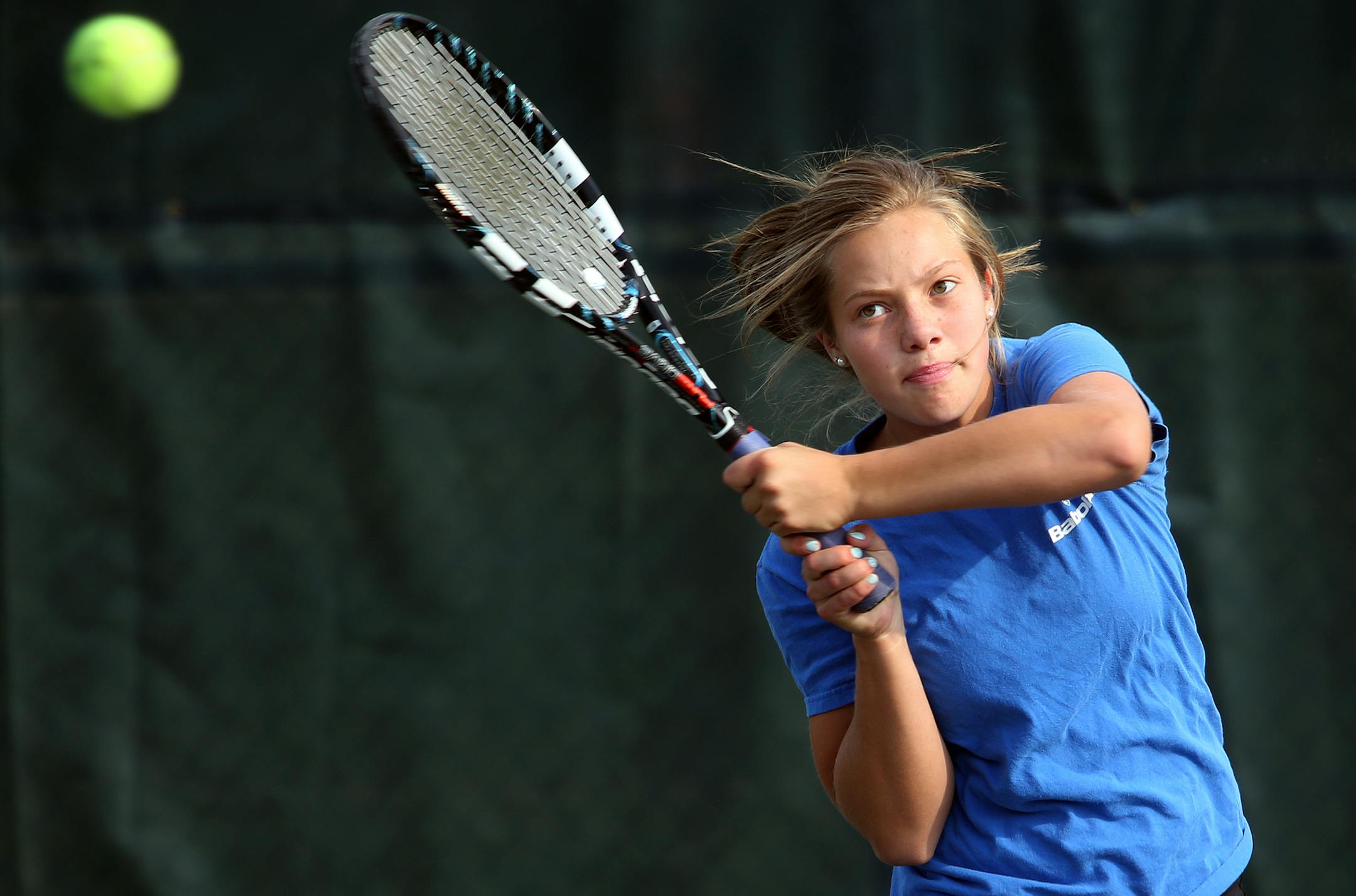 Chloe Hall of the Prior Lake's girls tennis team. Prior Lake, MN on August 15, 2013. ] JOELKOYAMA‚Ä¢joel koyama@startribune