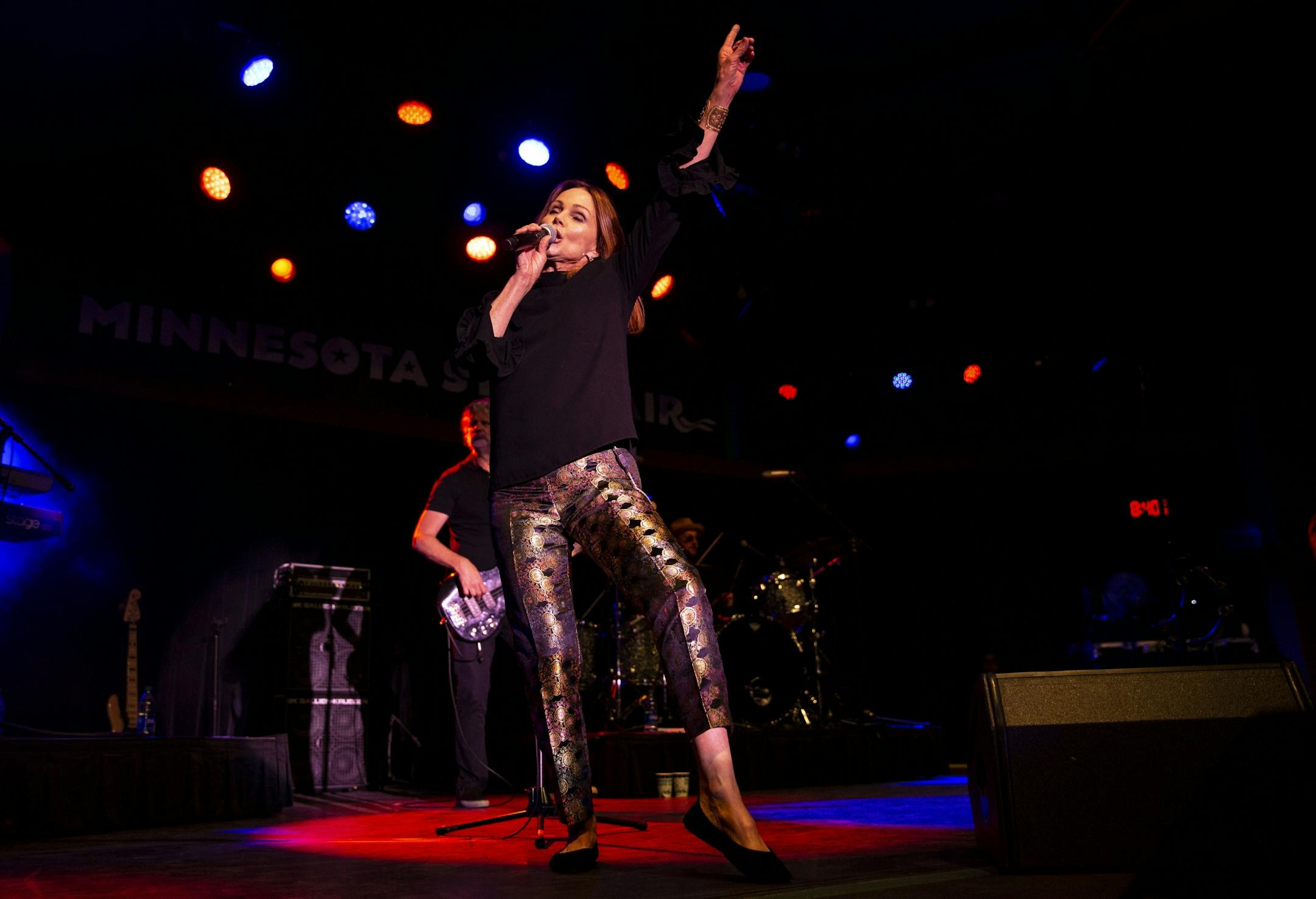 Belinda Carlile of the Go Go's performed for a packed house at Leinie Bandshell at the Minnesota State Fair on Friday August 23, 2019. Hundreds of screaming fans sang along and packed the seats and area around the stage.
