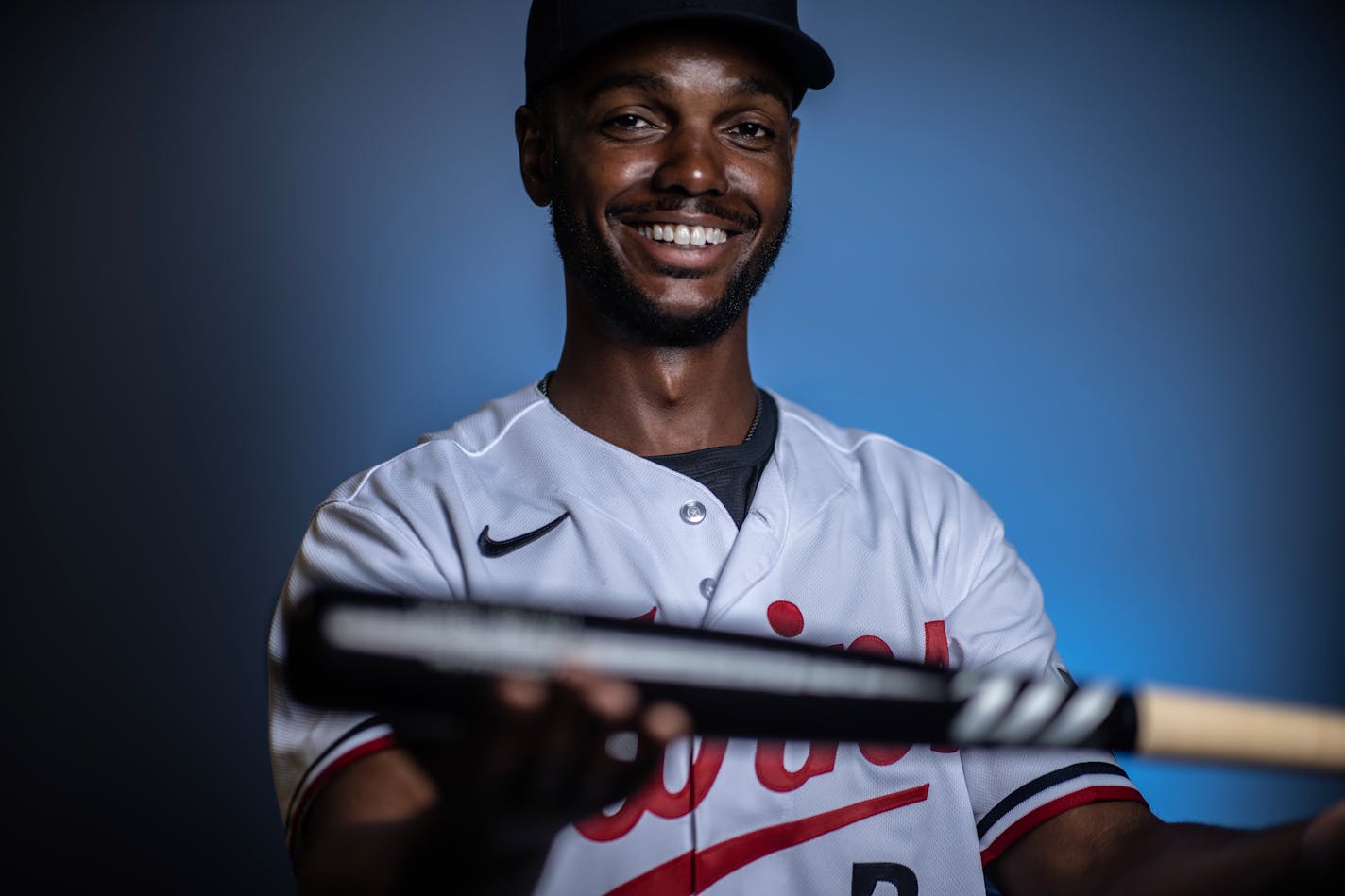 Minnesota Twins center fielder Michael A. Taylor (2) Friday ,Feb.24,2023 in Fort Myers, Fla. ] JERRY HOLT • jerry.holt@startribune.com