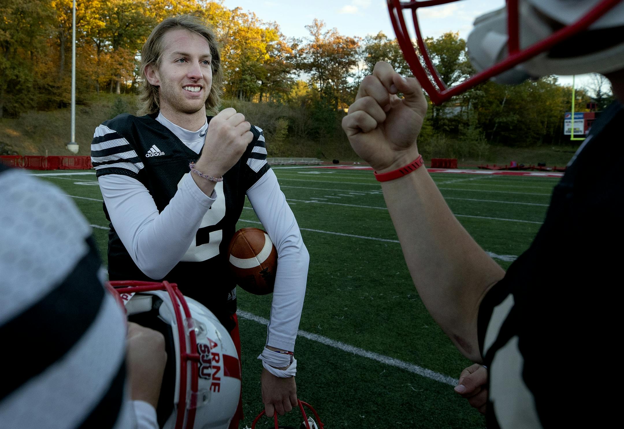 St. John's quarterback Jackson Erdmann during practice.