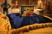 Spam was regally displayed as part of an exhibit at the Minnesota History Center in St. Paul in 2007.