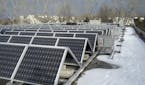 Solar panel array atop Falcon Heights city hall