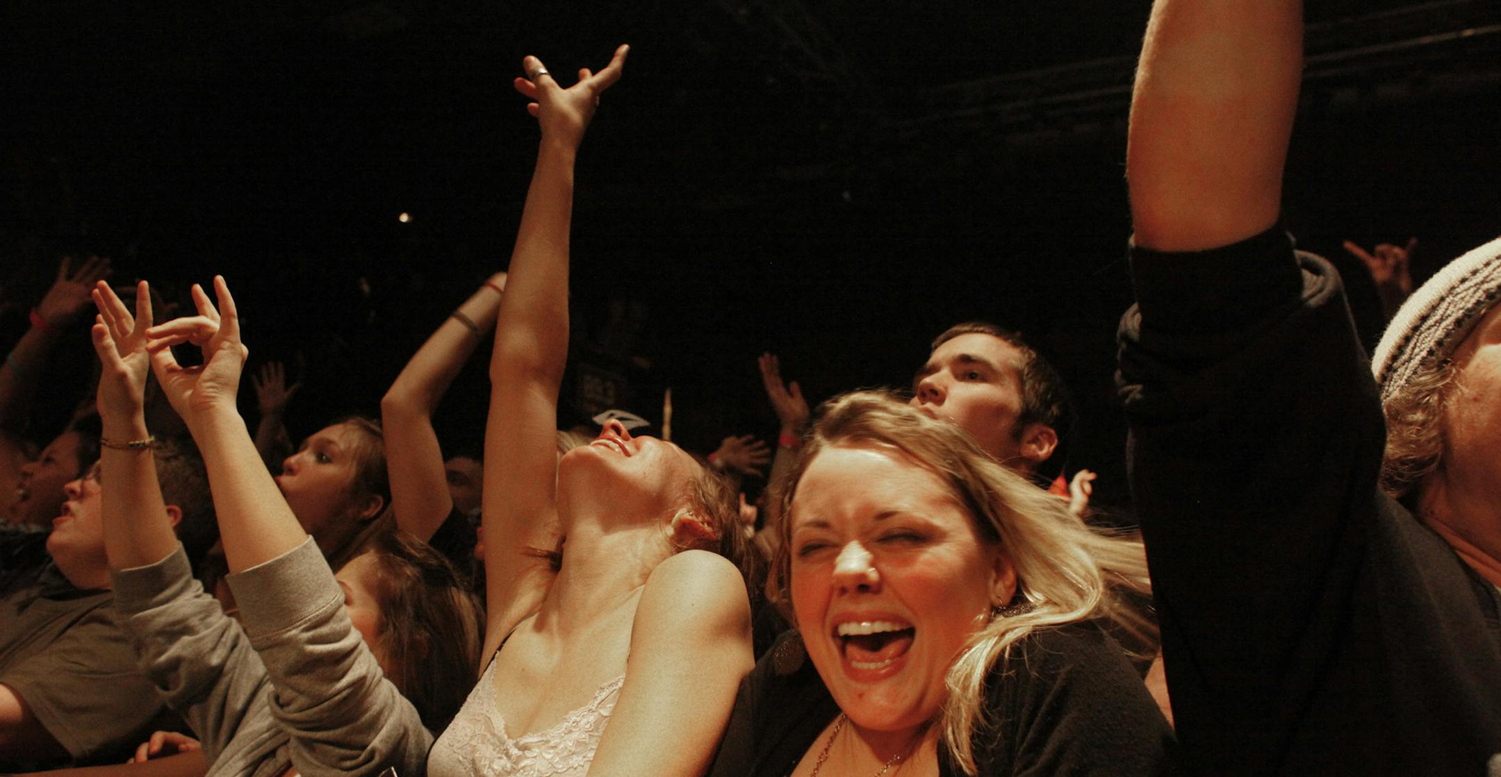 JERRY HOLT • jerry.holt@startribune.com Minneapolis 2/09/10 - This is the biggest local Haiti benefit concert yet, starring local hip-hop stars Slug (Atmosphere), Brother Ali, I Self Devine and Toki Wright, plus national stars Freeway and Sage Francis. We're covering it for a mini-report in next day's paper, plus Chris is going to write one of his Sunday A&E Riff columns off of it. IN THIS PHOTO: ] Fans who came to First Avenue Tuesday night enjoyed the music of Rhymsesayers Benefit for H