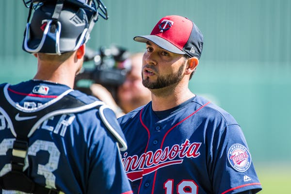 Twins pitcher Anibal Sanchez, seen working during a bullpen session on Feb. 20.