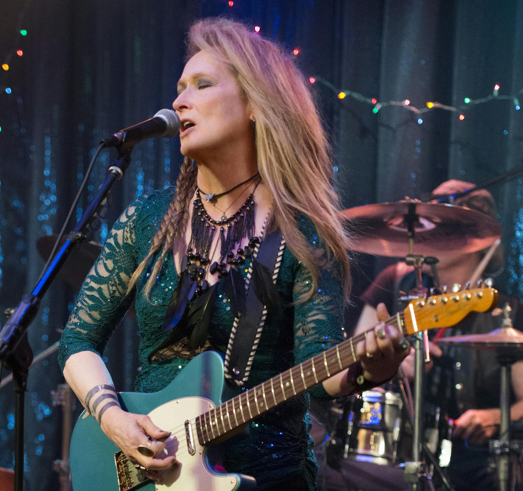 In this image released by Sony Pictures, Meryl Streep appears in a scene from "Ricki and the Flash," in theaters on Aug. 7. (Bob Vergara/Sony Pictures via AP)