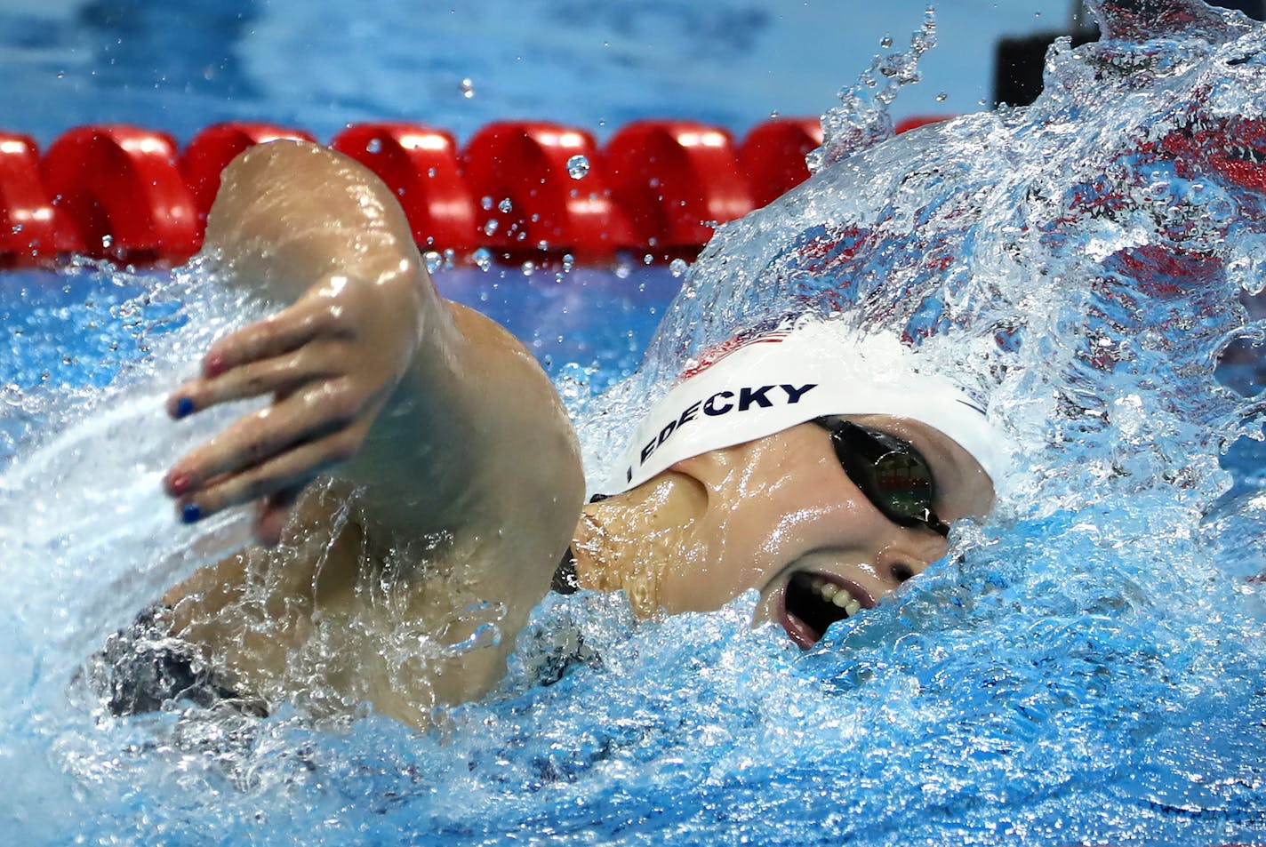 USA's Katie Ledecky in the 400mm freestyle heats. ] 2016 Summer Olympic Games - Rio Brazil brian.peterson@startribune.com Rio de Janeiro, Brazil - 08/07/2016 ORG XMIT: MIN1608090822400010