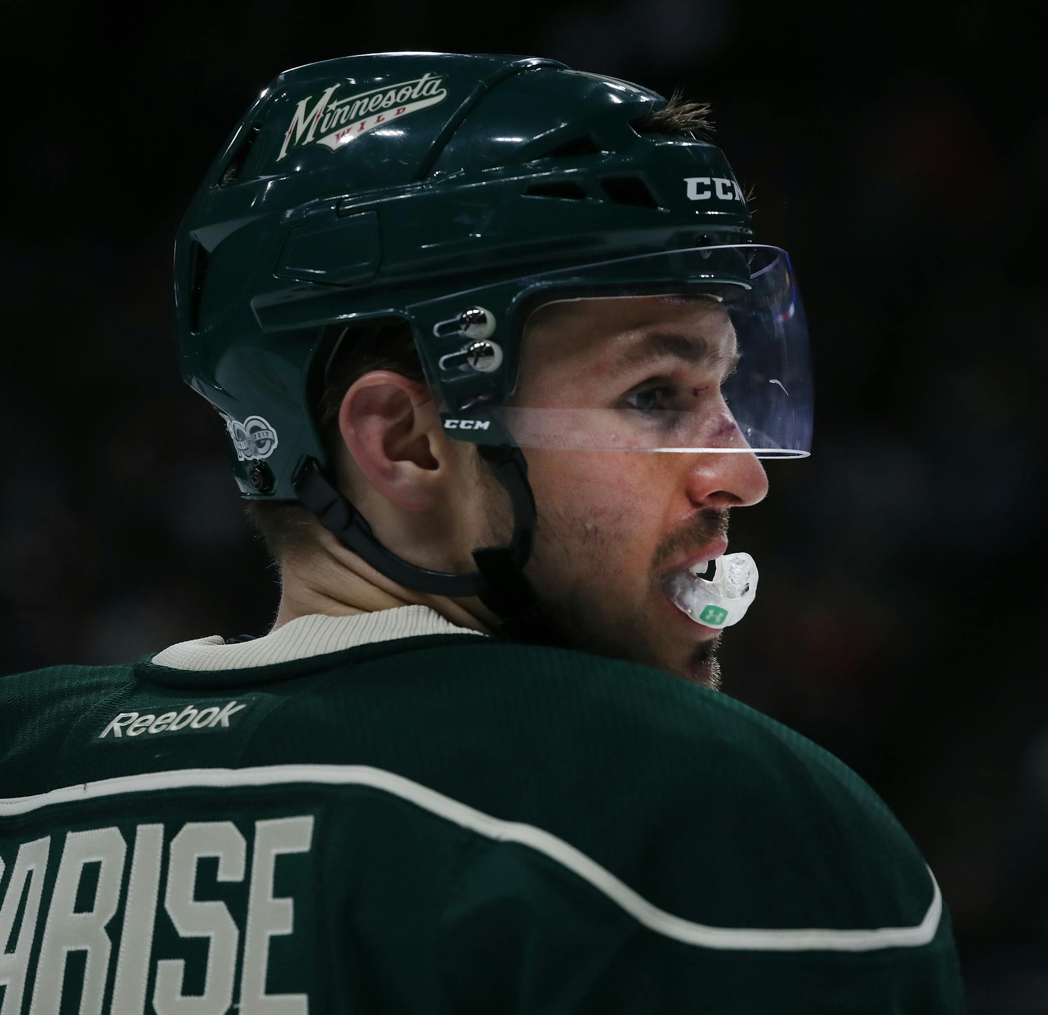 Minnesota Wild Zach Parise. ] CARLOS GONZALEZ ï cgonzalez@startribune.com - April 14, 2017, St. Paul, MN, Xcel Energy Center, NHL, Stanley Cup Playoffs, Game 2, Minnesota Wild vs. St. Louis Blues ORG XMIT: MIN1704181646521879