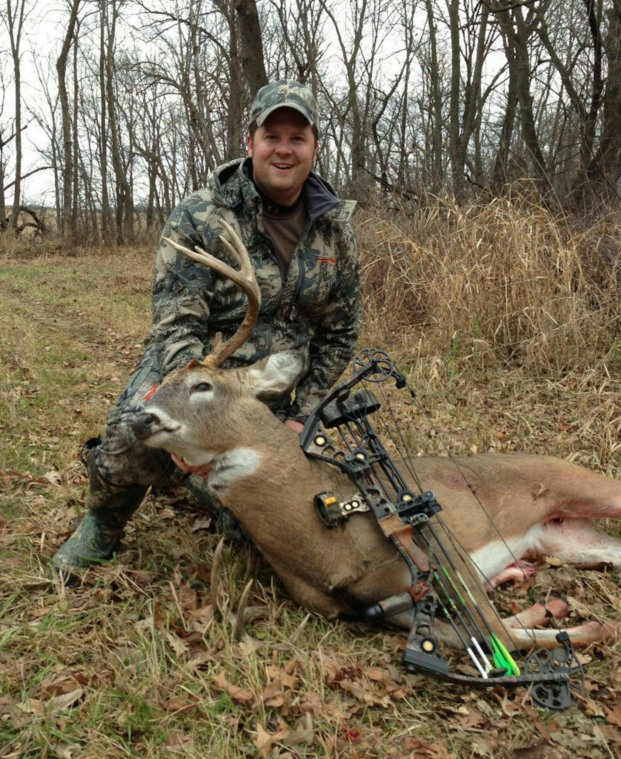 Ryan Wahlund, Shoreview, with a buck he bagged.