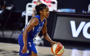 Crystal Dangerfield, shown here in September, scored 17 points off the bench Sunday in a win over Atlanta.
