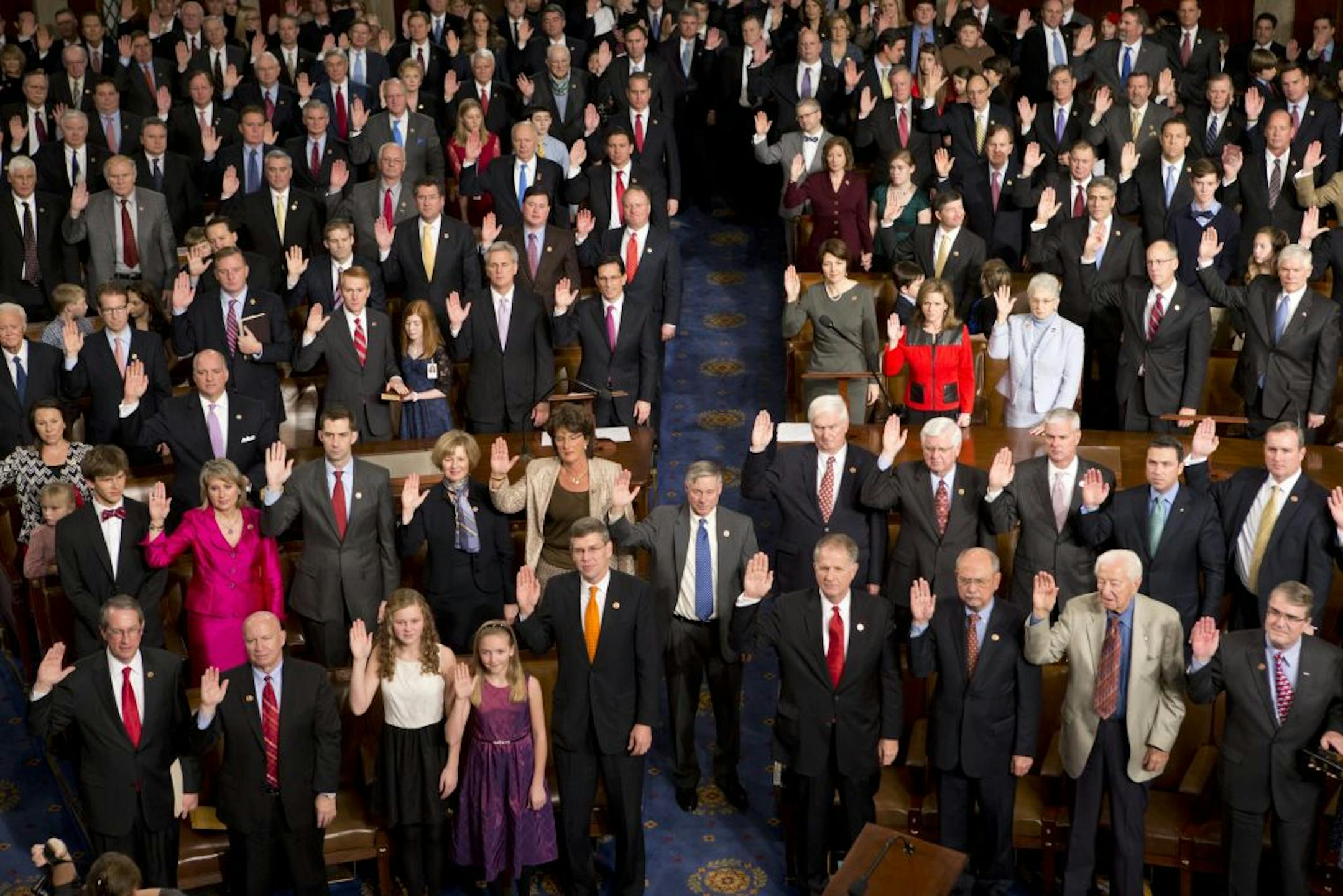 In January, members of the 113th Congress, many accompanied by family members, took the oath of office in the House chamber on Capitol Hill in Washington.
