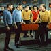 FILE - This undated In this undated file photo released by Paramount Pictures, DeForest Kelley, left, Leonard Nimoy, second left, Nichelle Nichols, se