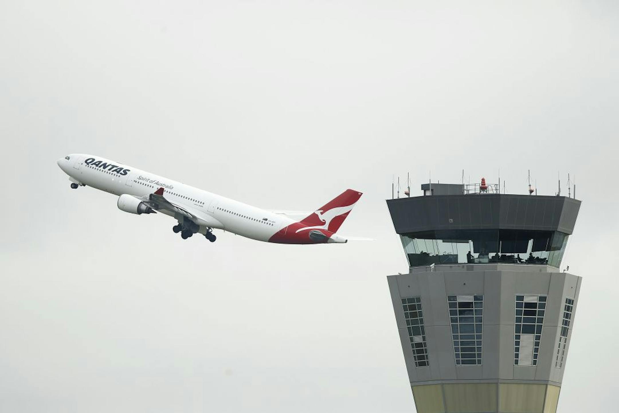 A Qantas flight takes off at Tullamarine Airport on July 7, 2020 in Melbourne, Australia. With the coronavirus pandemic still running amok and travel restrictions in place, several airlines are catering to those still seeking to get in an airplane by running flights to nowhere.