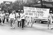 Marchers walked on Hennepin Avenue from the Uptown area to Loring Park in Minneapolis to celebrate gay pride on June 29, 1986.