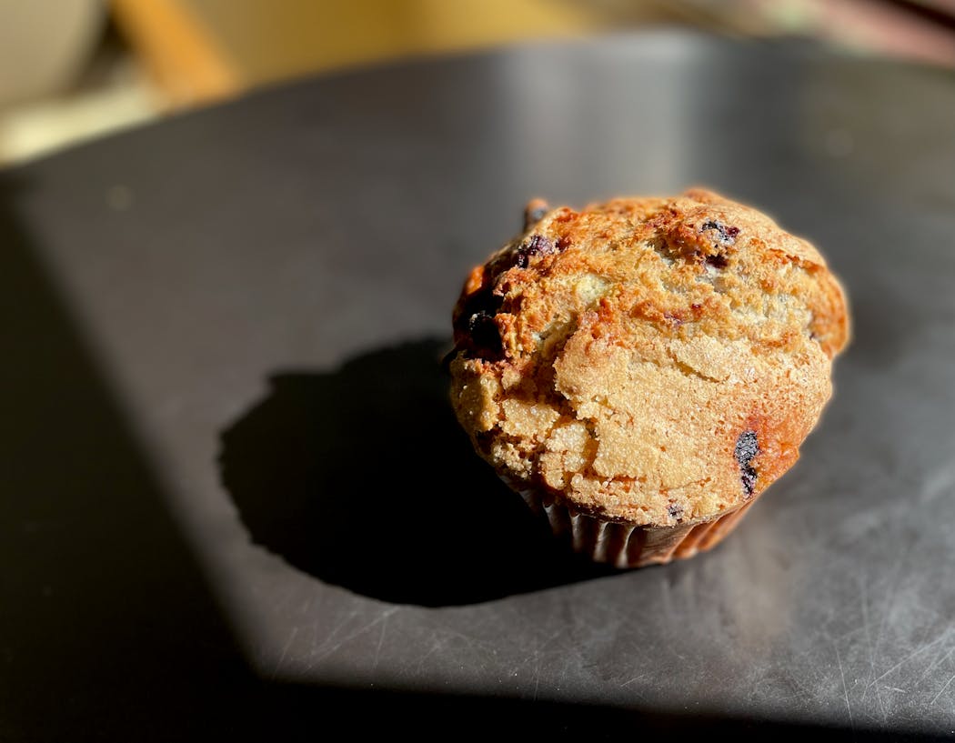 May Day’s baked-goods lineup changes all the time, but when blueberry muffins are in the case, it’s bound to be a good day.