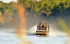 Border patrol air boat on Rio Grande River, Texas
credit Jim Williams
