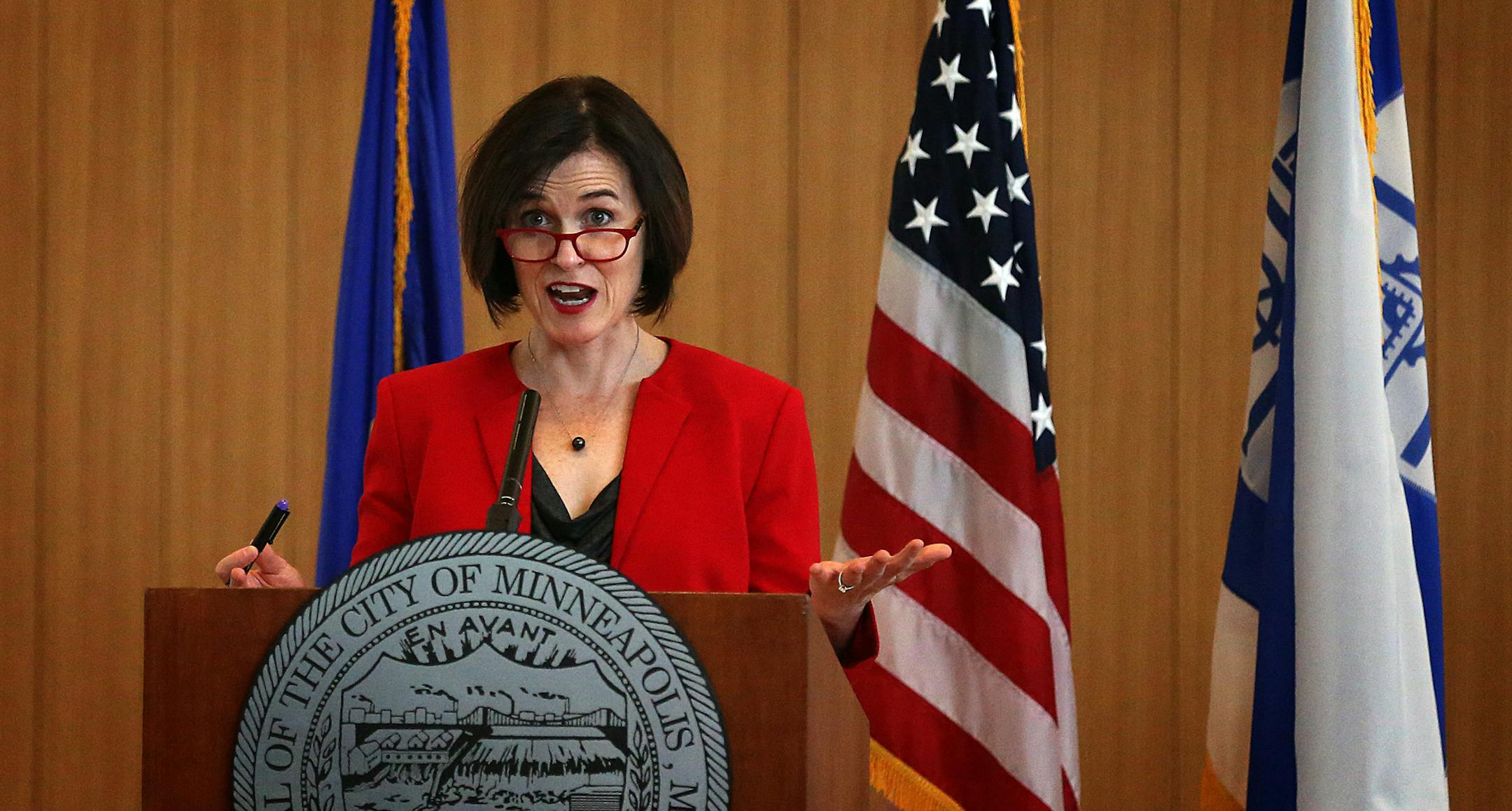 Mayor Betsy Hodges delivers State of the City address at the American Swedish Institute (Larson Hall). ] JIM GEHRZ &#xef; james.gehrz@startribune.com / Minneapolis, MN / April 2, 2015 /12:00 PM - BACKGROUND INFORMATION: Mayor Betsy Hodges delivers State of the City address at the American Swedish Institute (Larson Hall).