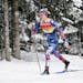 Jessie Diggins of USA in action during the women's 20km classic pursuit race of the fifth stage of the Tour de Ski, in Davos, Switzerland, Thursday, J