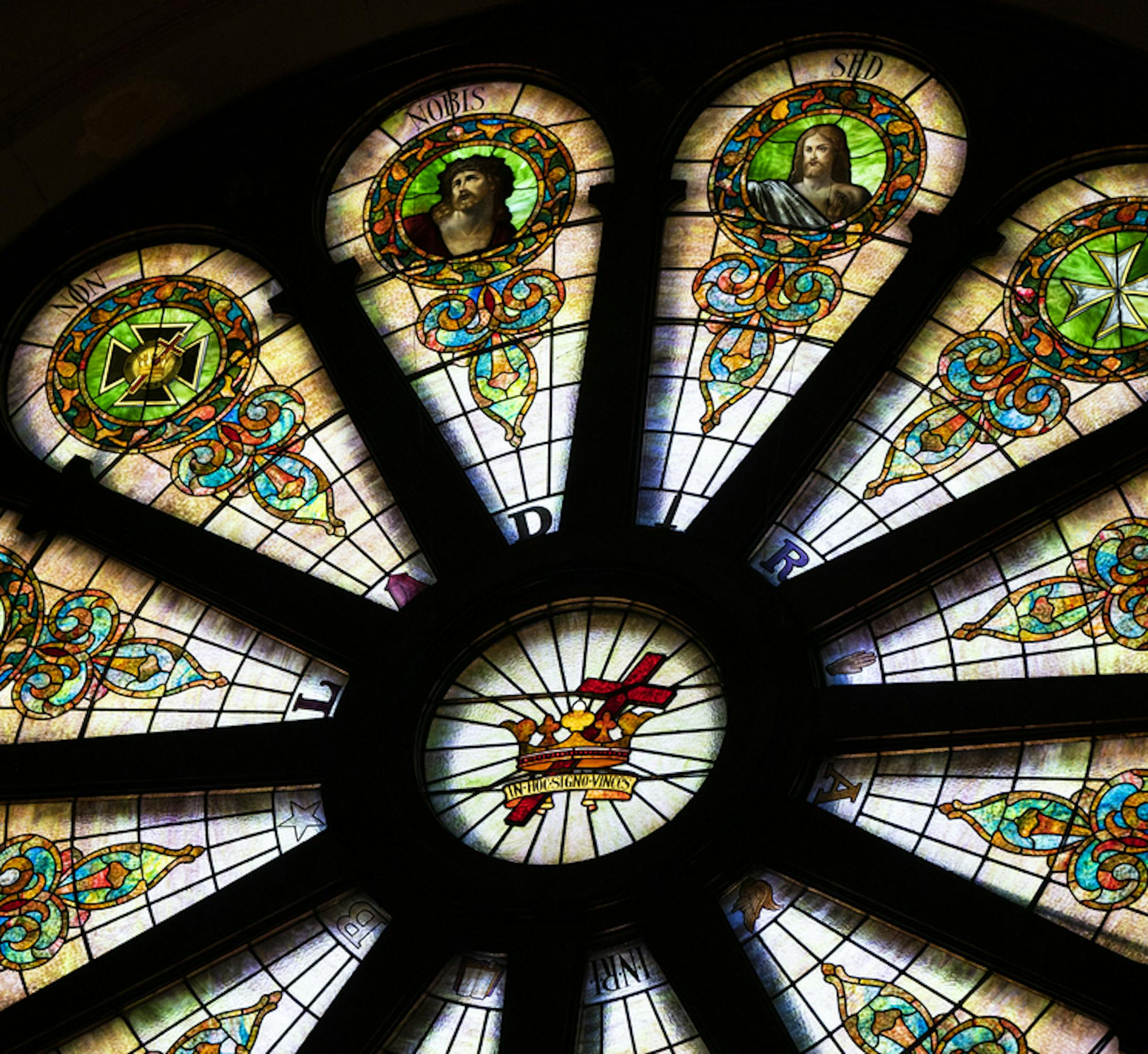 Original stained glass on display at the Scottish Rite Masonic Center in Minneapolis. ] LEILA NAVIDI ¥ leila.navidi@startribune.com BACKGROUND INFORMATION: The Scottish Rite Masonic Center in Minneapolis on Friday, April 19, 2019. The center will open it's doors to the public during the Doors Open Minneapolis event May 18 and 19. Doors Open allows the public free, behind-the-scenes access to buildings in Minneapolis that are architecturally, culturally, or socially significant. ORG XMIT: MI