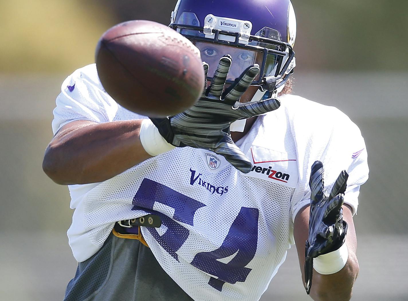 Minnesota Vikings linebacker Eric Kendricks (54) during the afternoon practice. ] CARLOS GONZALEZ cgonzalez@startribune.com - July 31, 2015, Mankato, MN, NFL, Minnesota Vikings Training Camp, Minnesota State University, Mankato,