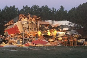 Five people were injured early Oct 23, 2021, after their house exploded in Cambridge, Minn.  credit: Isanti County Sheriff's Office